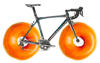 Bicycle with doughnut wheels
